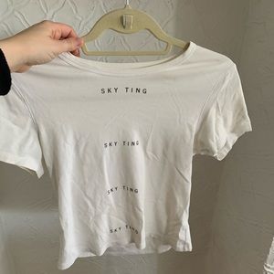 cropped chakra tee from nyc’s sky ting yoga studio. size small. stretchy!